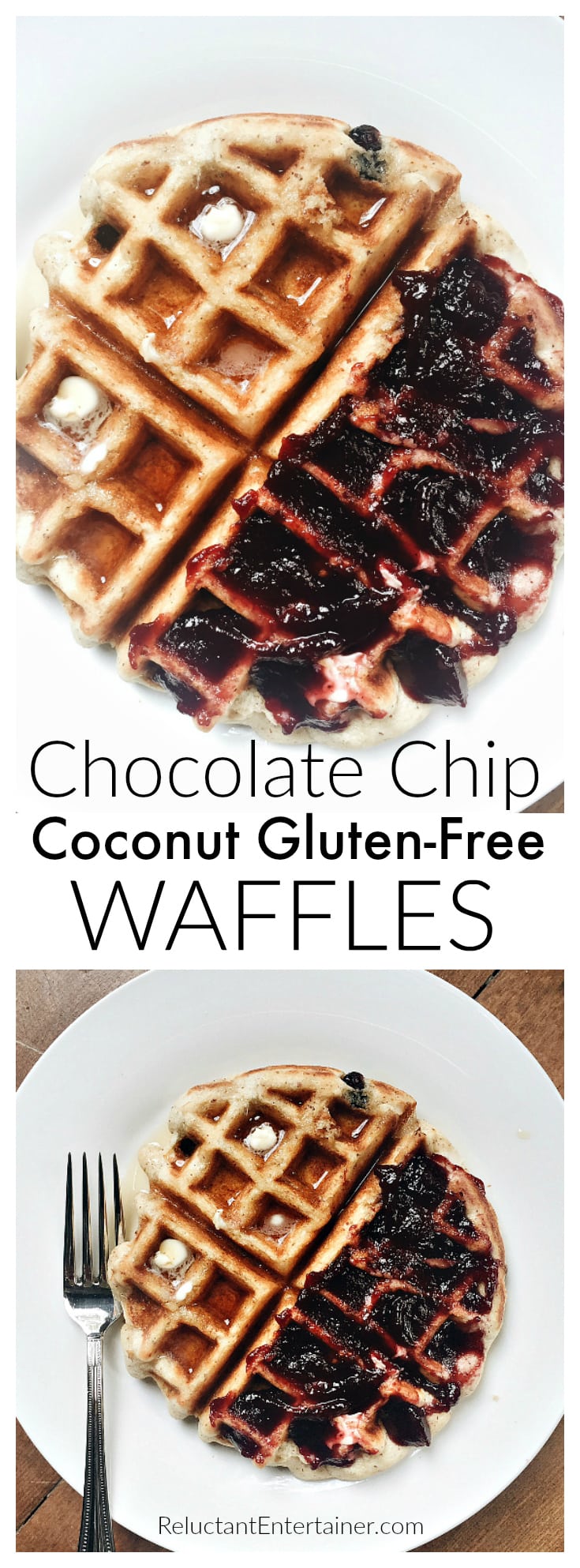 Chocolate Chip Coconut Gluten-Free Waffles are made with Pamela's baking mix, delicious to serve for any breakfast, brunch, or dinner!