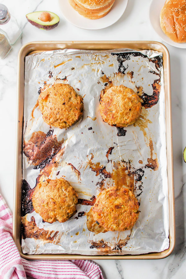 baked sweet potato burgers