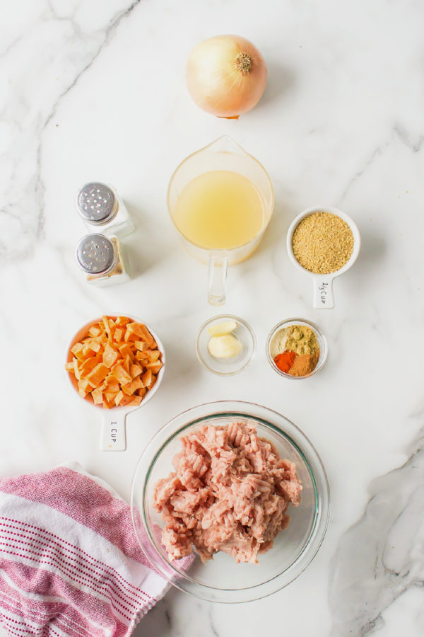 ingredients for Sweet Potato Turkey Burgers