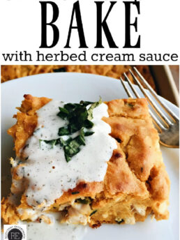 chicken pumpkin bake with herbed cream sauce