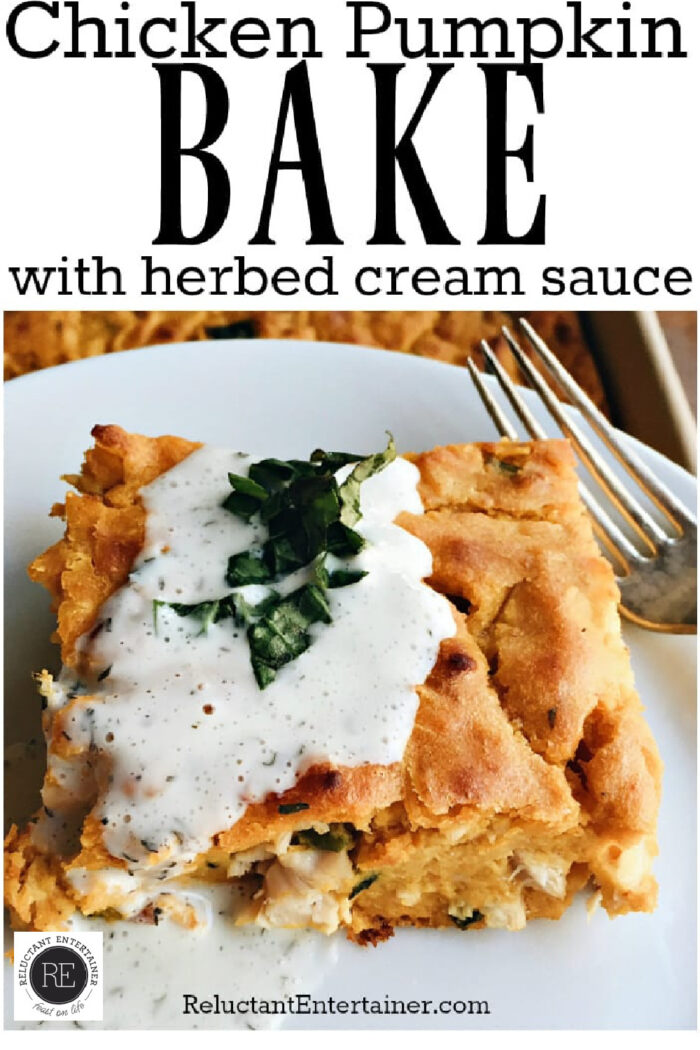 chicken pumpkin bake with herbed cream sauce