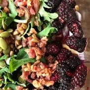 Layered Holiday Kale Berry Salad | ReluctantEntertainer.com