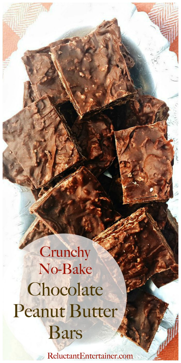 Crunchy No-Bake Chocolate Peanut Butter Bars