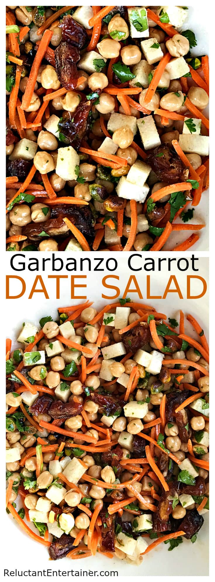 Garbanzo Carrot Date Salad at ReluctantEntertainer.com