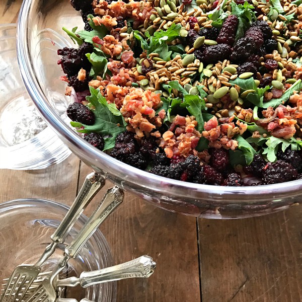 Layered Holiday Kale Berry Salad