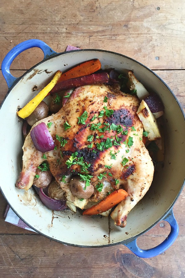 Dutch Oven Whole Roast Chicken Recipe - Smells Like Home