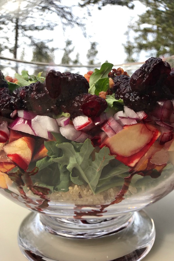 bowl of Holiday Kale Berry Salad