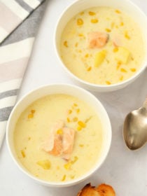 corn chowder with leftover salmon