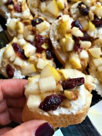 Pear Walnut Crostini Appetizer