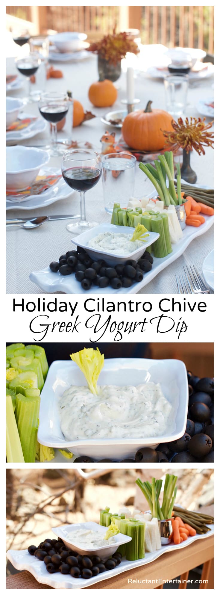 Holiday Cilantro Chive Greek Yogurt Dip at ReluctantEntertainer.com