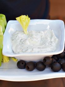 Holiday Cilantro Chive Greek Yogurt Dip at ReluctantEntertainer.com