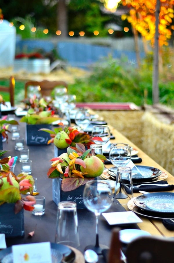 juicy fall tablescape with pears