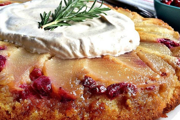 elegant pear upside down cake