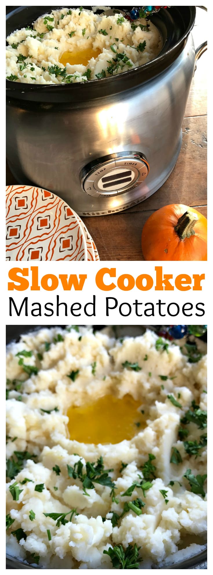 Slow Cooker Mashed Potatoes at ReluctantEntertainer.com