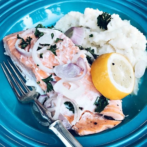 Skinnytaste's Slow Cooker Poached Salmon - Reluctant Entertainer