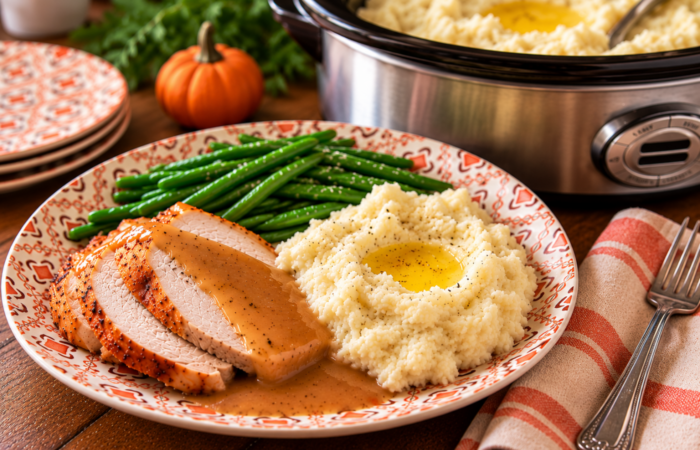 serving Slow Cooker Mashed Potatoes