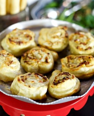 Pear Gorgonzola Puff Pastry Pinwheels