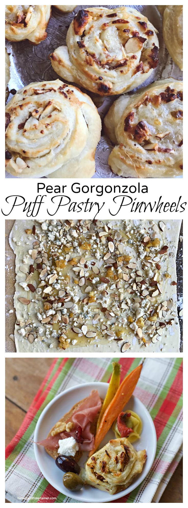 Pear Gorgonzola Puff Pastry Pinwheels
