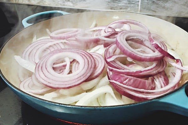 Hot Caramelized Onion Meatball Dip