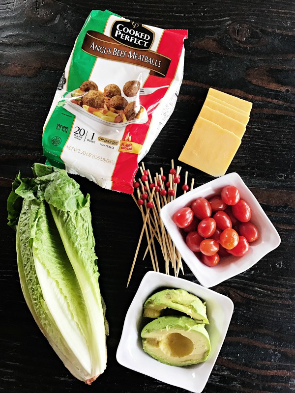 Avocado Cheeseburger Meatballs Appetizer - ingredients