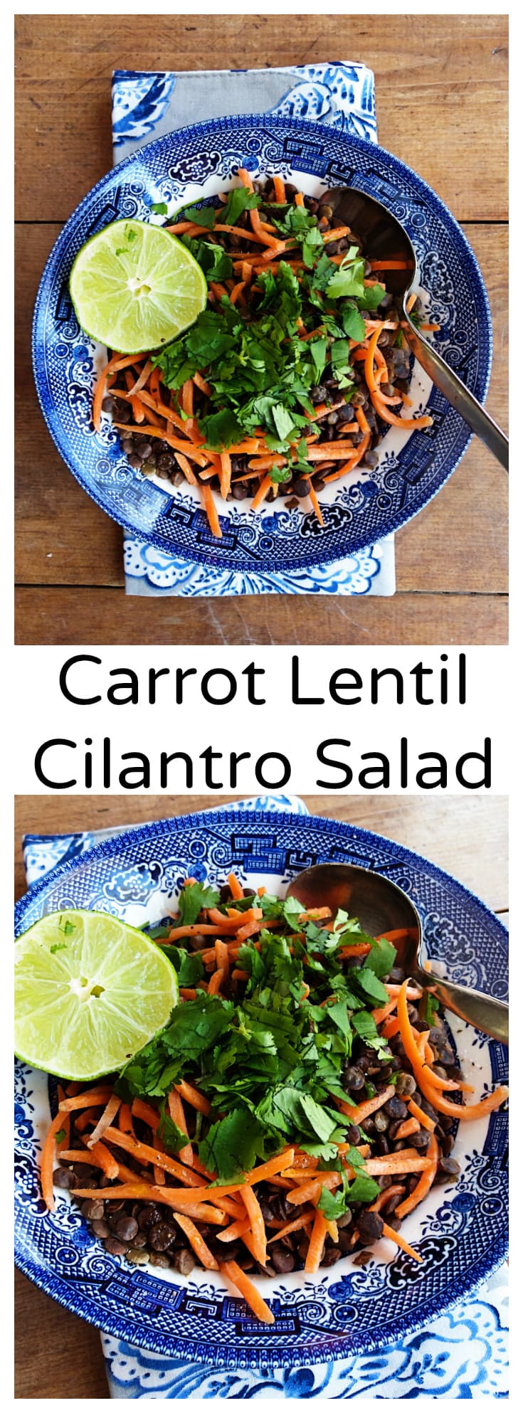 Carrot Lentil Cilantro Salad with Lime Recipe