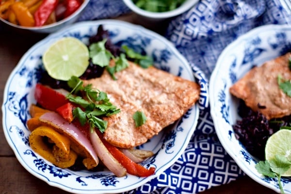 Baked Spiced Salmon with Coconut Milk Black Rice