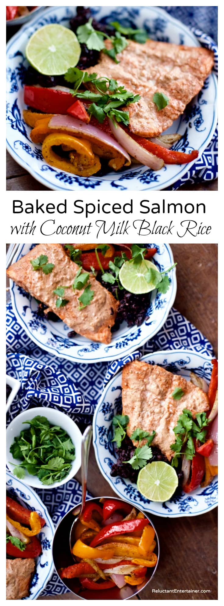 Baked Spiced Salmon with Coconut Milk Black Rice