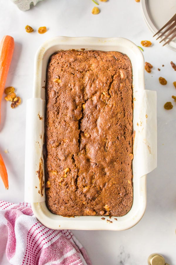 baked loaf of Carrot Zucchini Pineapple Bread