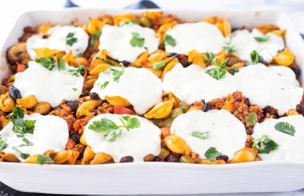 baked Mexican Ground Turkey Olive Pasta