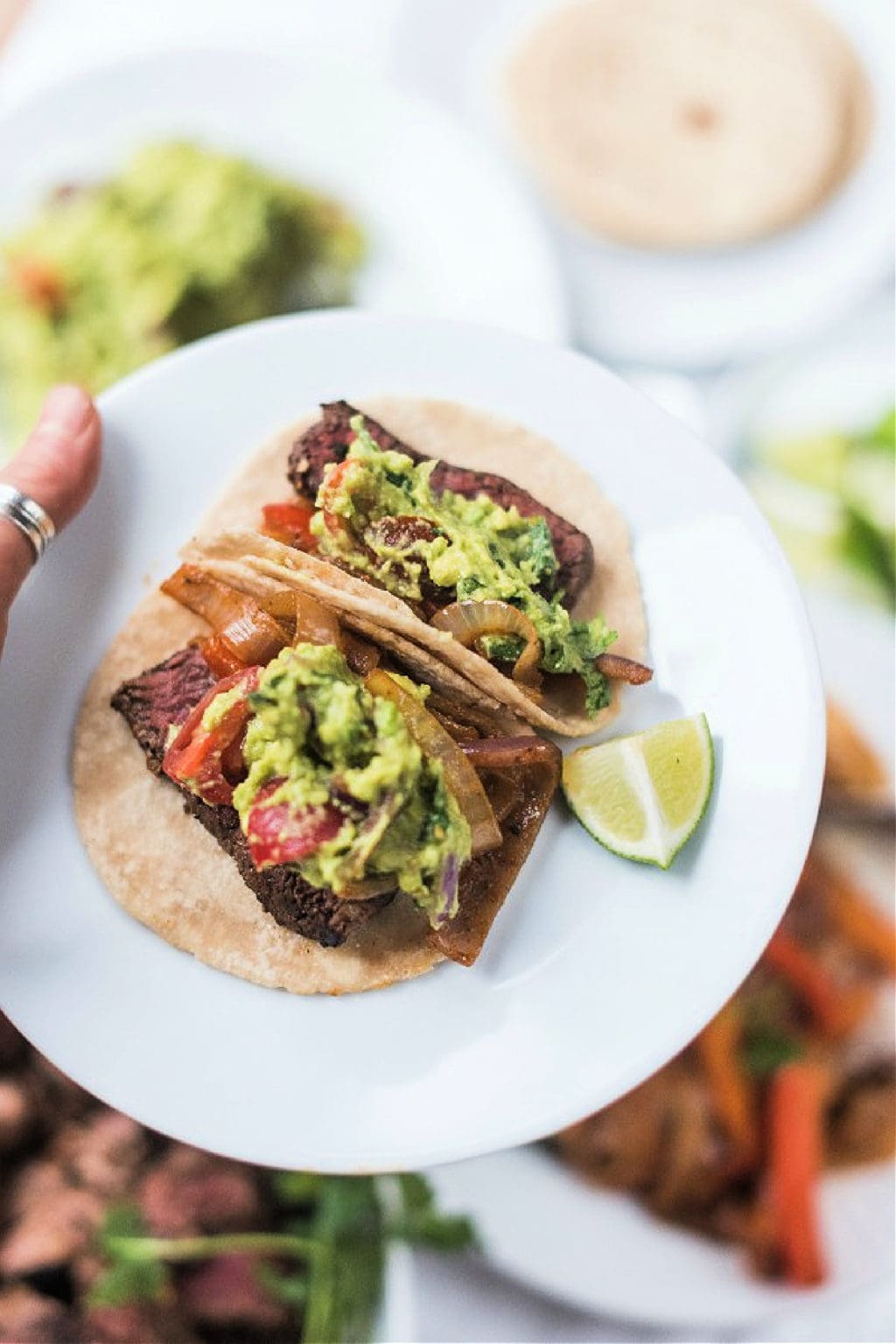 Steak Fajita Tacos with Guacamole