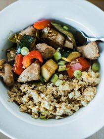 Honey Ginger Chicken Cauliflower Stir Fry