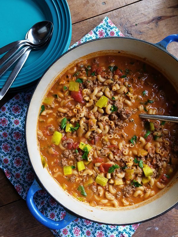 Cheeseburger Dill Pickle Soup Recipe