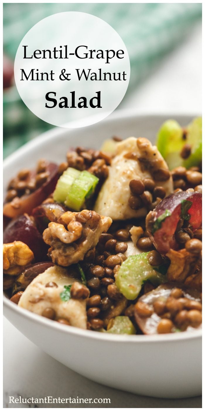 Lentil-Grape Mint Walnut Salad