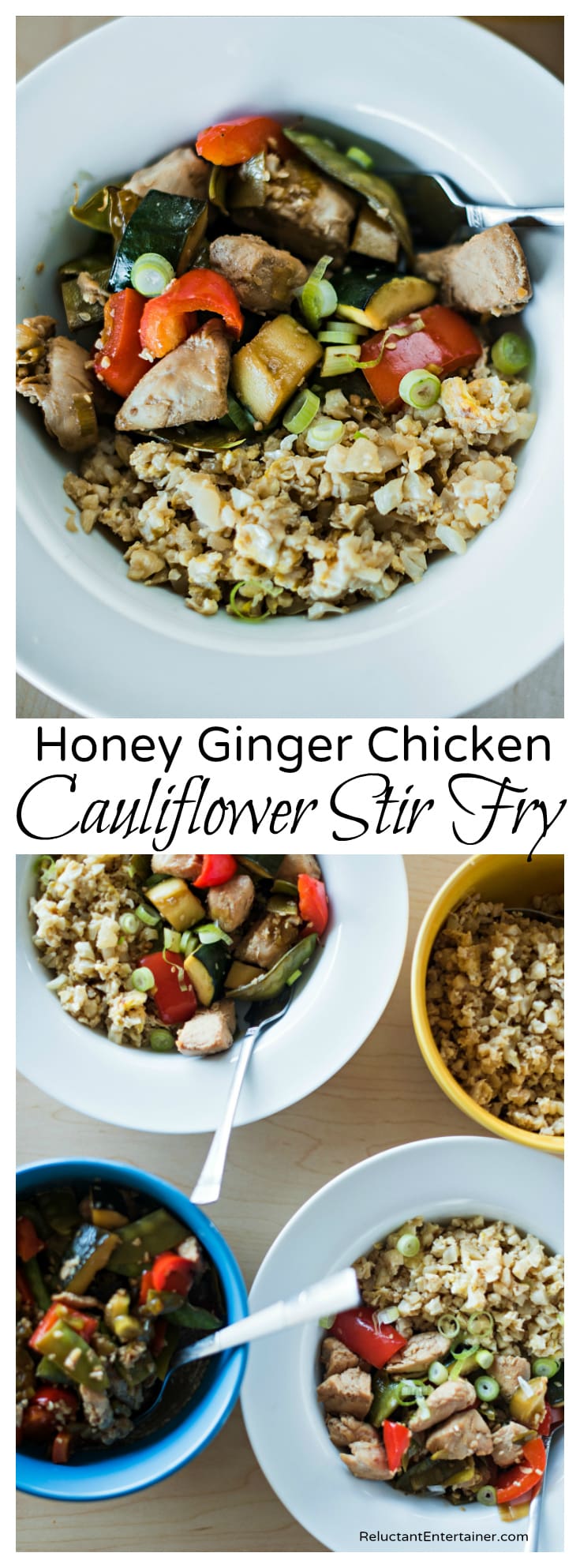 Honey Ginger Chicken Cauliflower Stir Fry