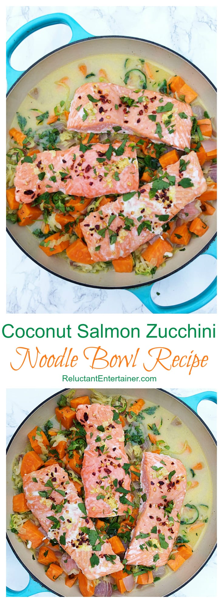 Coconut Salmon Zucchini Noodle Bowl Recipe