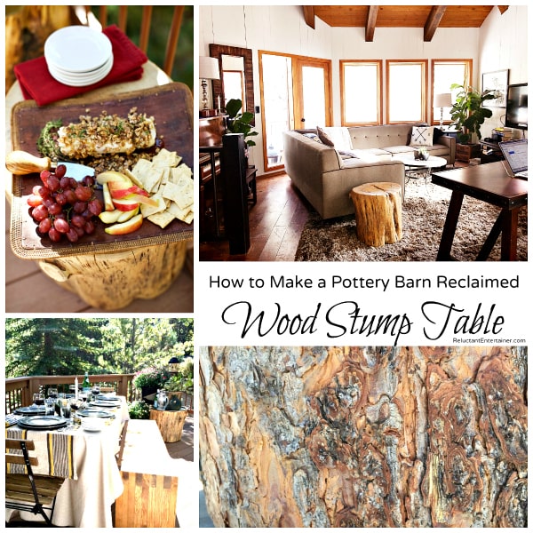 How to Make a Pottery Barn Reclaimed Wood Stump Table Reluctant