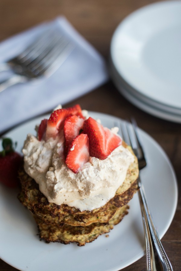 Shredded Zucchini Almond Flour Pancakes