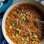 Cheeseburger Dill Pickle Soup Recipe with spoon