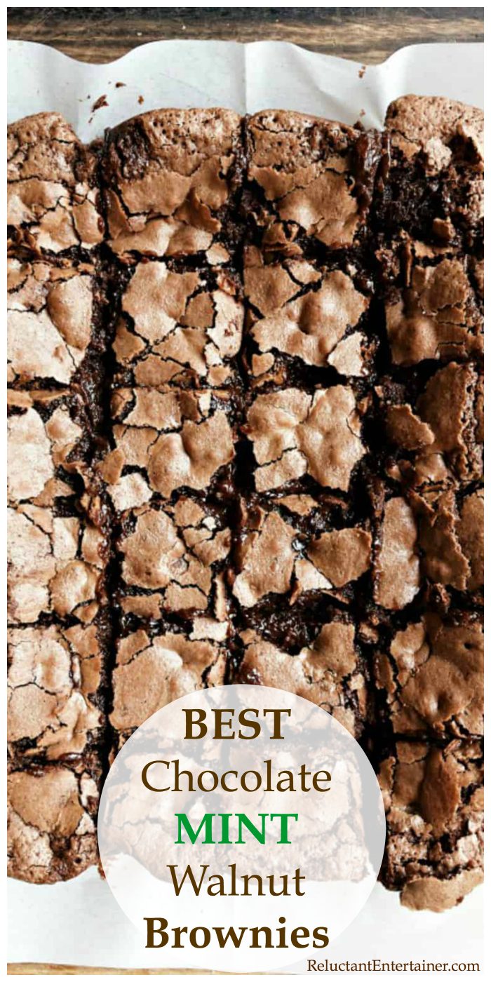 BEST Chocolate Mint Walnut Brownies recipe