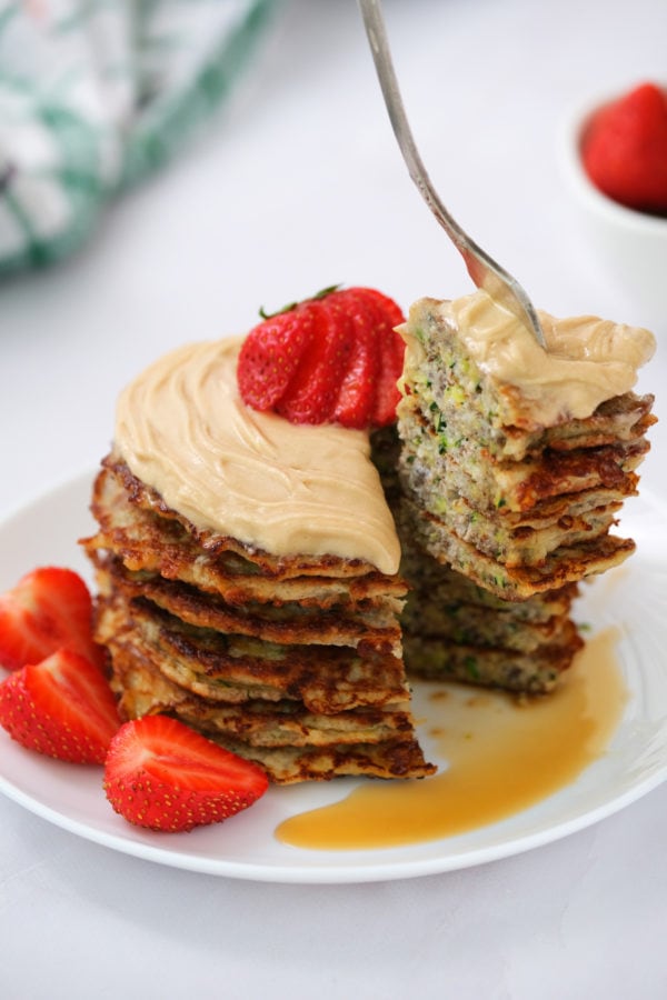 stack of zucchini pancakes