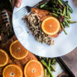 serving of Orange Spiced Salmon with green beans