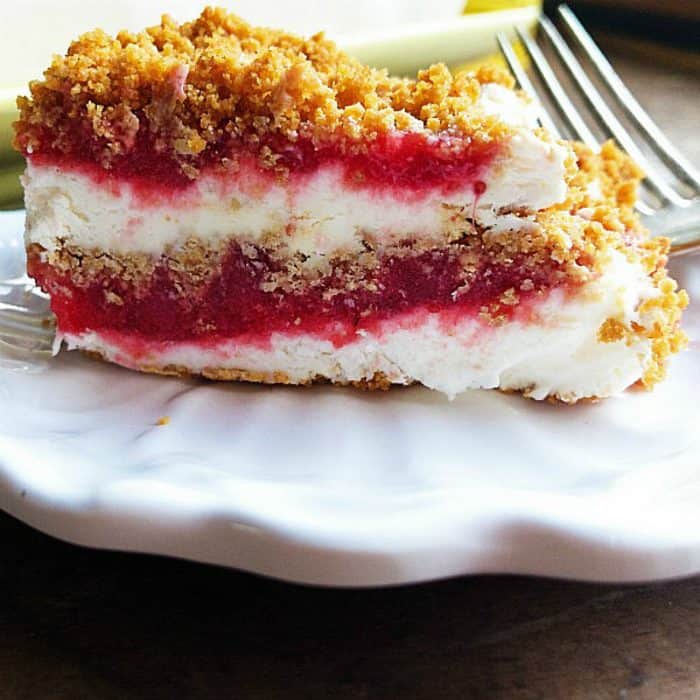 Slice of 5-Ingredient Frozen Strawberry Royale Dessert