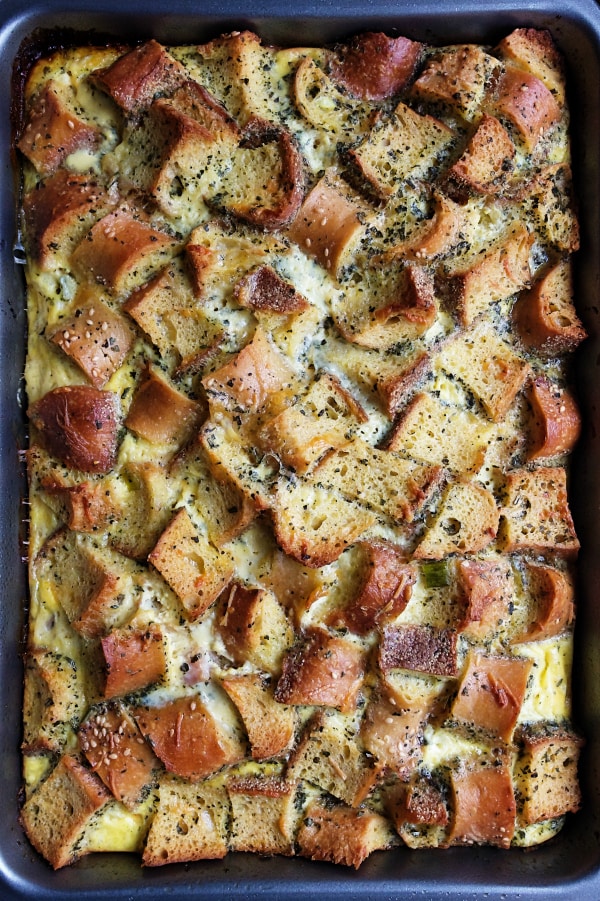 Baguette Ham Overnight Breakfast Casserole - Reluctant Entertainer