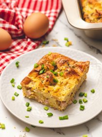 Baguette Ham Overnight Breakfast Casserole