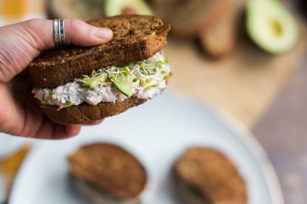 Leftover Lemon Dill Salmon Sandwiches