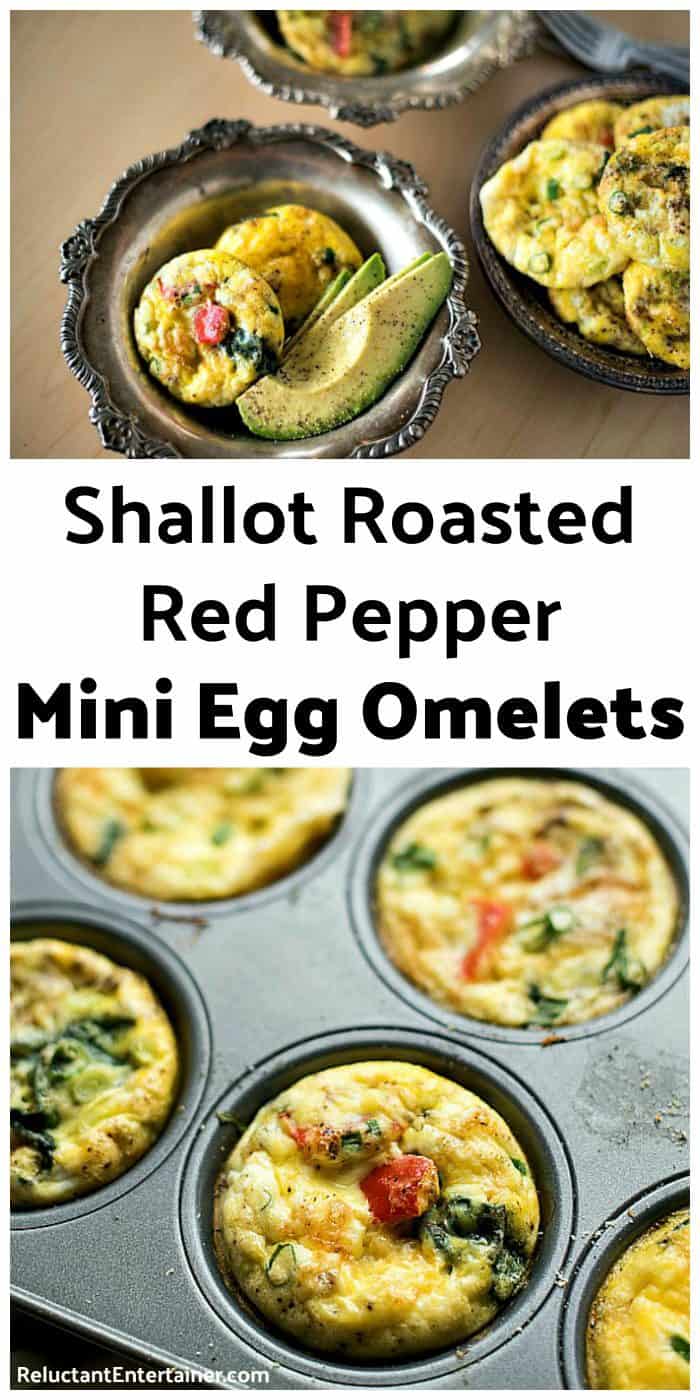 Shallot Roasted Red Pepper Mini Egg Omelets Recipe