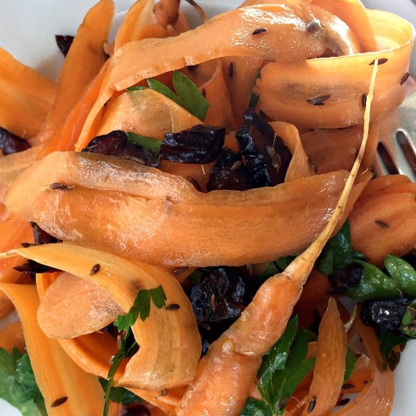 Carrot Prune Fresh Parsley Ribbon Salad