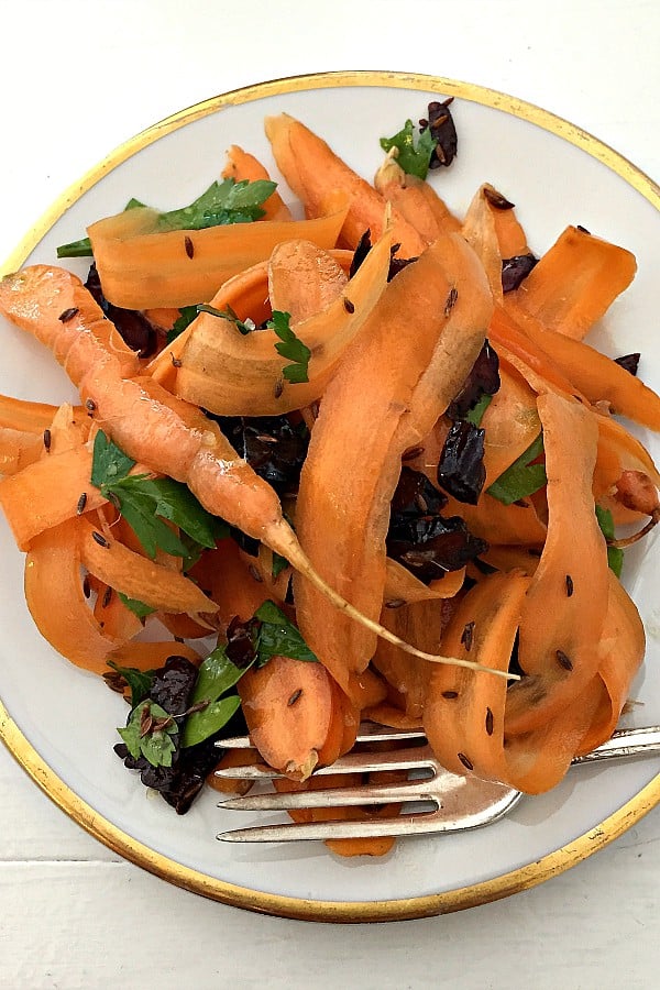 Carrot Prune Fresh Parsley Ribbon Salad