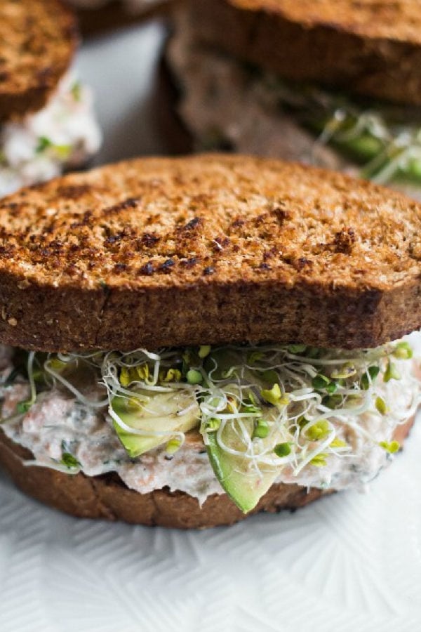 Leftover Lemon Salmon Sandwich