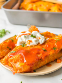 2 enchiladas on a plate